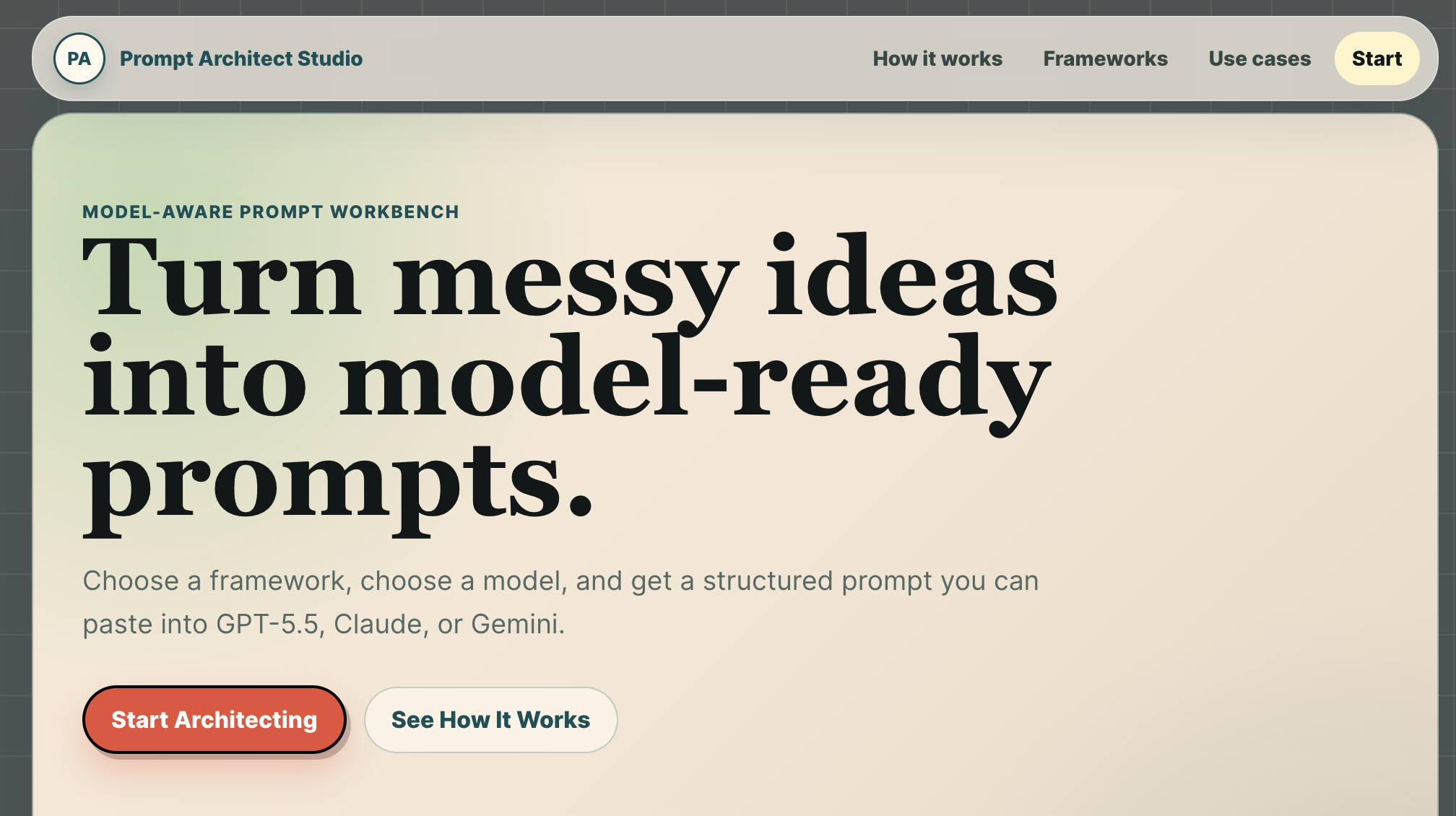 Prompt Architect Studio — Model-Aware Prompt Workbench